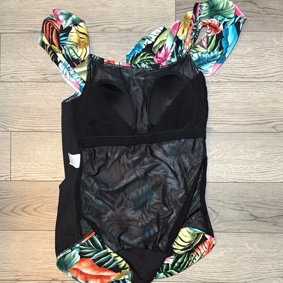 Swim Solutions Women's Off The Shoulder Control One Piece Swimsuit Size 16W - Picture 4 of 10